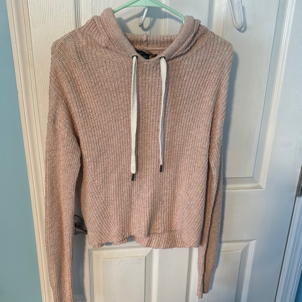 Cozy Pink Knit Hoodie